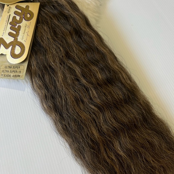 Human hair Extensions - 16 In Black AuBurn - ( dark Blonde Highlights) - Picture 4 of 6